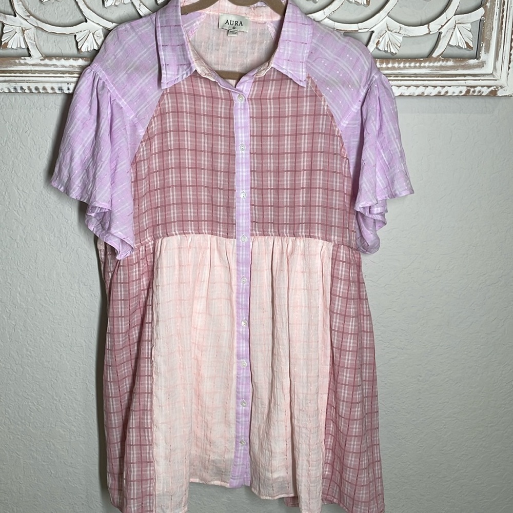 Aura Red dress boutique clothing baby doll dress medium